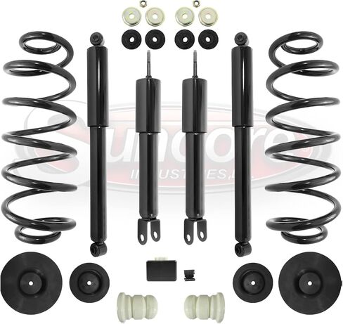 SUNCORE - Air Ride Suspension to Gas Shock Absorbers & Coil Springs with Bypass Module Conversion Kit Replacement for 2002-2006 Cadillac Escalade in Saudi Arabia