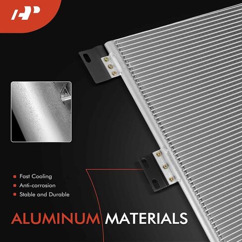A-Premium Condenser Replacement for International 4000 Series 1990-1993 7100 1990-1993 8000 Series 1000A 1000B A/C, 3.9L 4.3L 5.0L 5.6L 7.3L 10.0L 14.0L, without Receiver Drier, with Bracket in Saudi Arabia