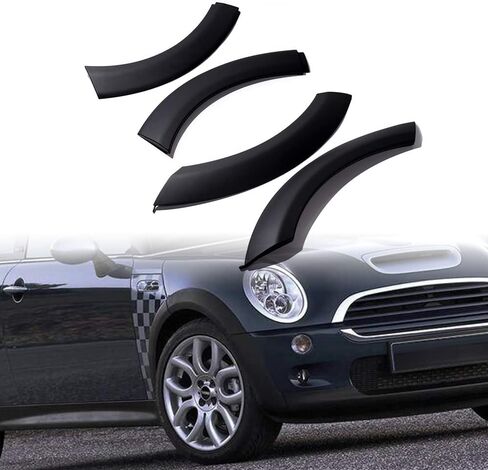Set 4pcs Left Right Side Front Hood Fender Flares Wheel Arch Trim Cover Mudguard Compatible with Mini Cooper 2002-2006 R50 R53 S 2005-2008 R52 S Convertible (Black) in Saudi Arabia