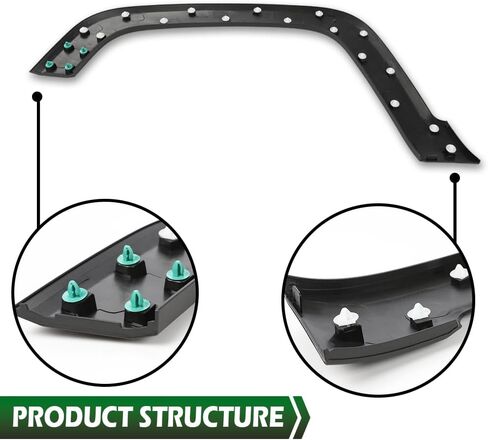LQI Fender Flares متوافقة مع Jeep Renegade 2015-2021 الجبهة اليمنى عجلة الحاجز فتح صب Guardabarros، نمط المصنع، 5XB67LXHAA، CH1790104 in Saudi Arabia