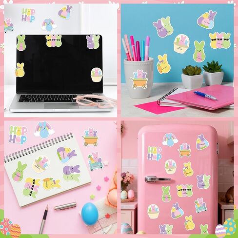 CJiangpo 30Pcs Easter Bunny Sticky Notes - 600 Sheets Assorted Cute Rabbit Designs Notepad, Colorful Spring Memo Pads for Kids Bulk Stationery for Classroom Rewards Easter Party Favors Basket Stuffers in Saudi Arabia