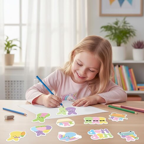 CJiangpo 30Pcs Easter Bunny Sticky Notes - 600 Sheets Assorted Cute Rabbit Designs Notepad, Colorful Spring Memo Pads for Kids Bulk Stationery for Classroom Rewards Easter Party Favors Basket Stuffers in Saudi Arabia