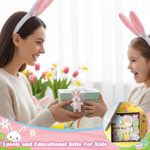 CJiangpo 30Pcs Easter Bunny Sticky Notes - 600 Sheets Assorted Cute Rabbit Designs Notepad, Colorful Spring Memo Pads for Kids Bulk Stationery for Classroom Rewards Easter Party Favors Basket Stuffers in Saudi Arabia