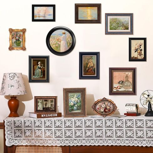 Pinkunn 12 Pcs Vintage Picture Frames for Wall or Tabletop Display Ornate French Country Frames Vintage Farmhouse Decor Antique Wall Art Set for Gallery Bedroom Living Room, No Photos in Saudi Arabia