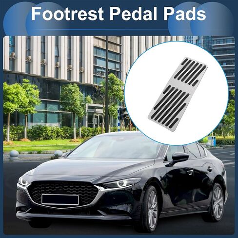 1 Pcs Automatic/Manual Footrest Pedals Cover Footrest Pedal Pads Foot Rest Dead Pedal Pad Cover for Mazda 3 2020 Aluminum Alloy Silver Tone in Saudi Arabia