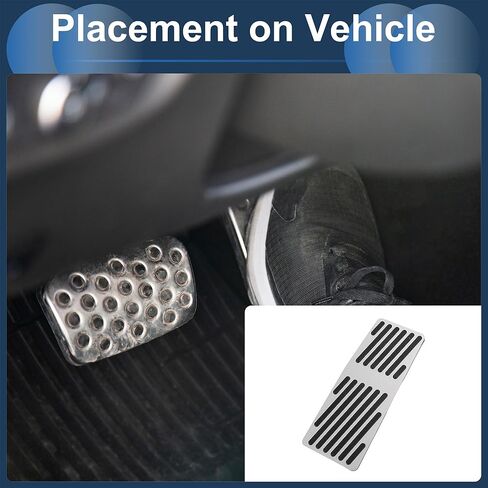 1 Pcs Automatic/Manual Footrest Pedals Cover Footrest Pedal Pads Foot Rest Dead Pedal Pad Cover for Mazda 3 2020 Aluminum Alloy Silver Tone in Saudi Arabia