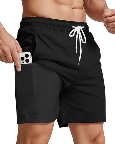 Men's 2 in 1 Running Shorts 5" Lightweight Quick Dry Athletic Workout Shorts with Liner and Pockets for Gym Training in Saudi Arabia