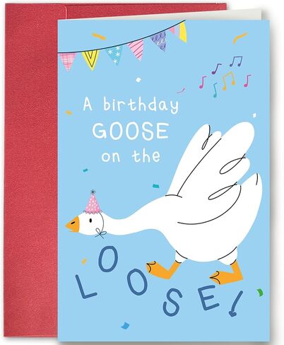 SuperShunhu Silly Goose Birthday Card for Men Women, Funny Birthday Card for Goose Lover, A Birthday Goose on the Loose in Saudi Arabia