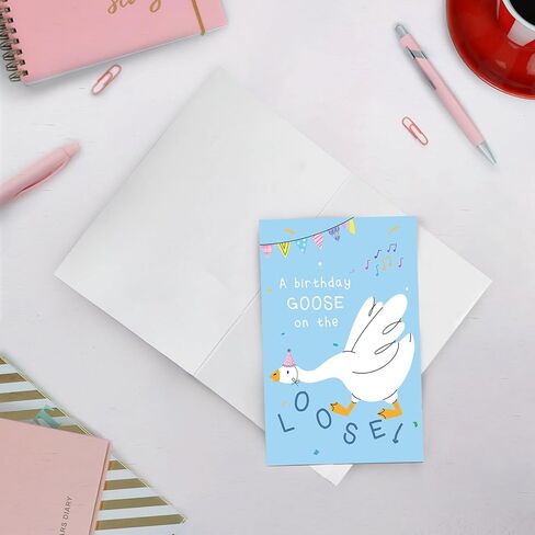 SuperShunhu Silly Goose Birthday Card for Men Women, Funny Birthday Card for Goose Lover, A Birthday Goose on the Loose in Saudi Arabia