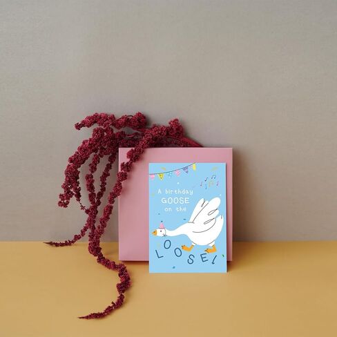 SuperShunhu Silly Goose Birthday Card for Men Women, Funny Birthday Card for Goose Lover, A Birthday Goose on the Loose in Saudi Arabia