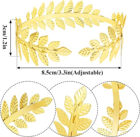RechicGu Adjustable Open Cuff Upper Arm Cuff with Art Deco Laurel Leaf Branch Bangle Bracelet for Belly Dance and Arm Decoration,Roman and Greek Inspired Armband in Saudi Arabia