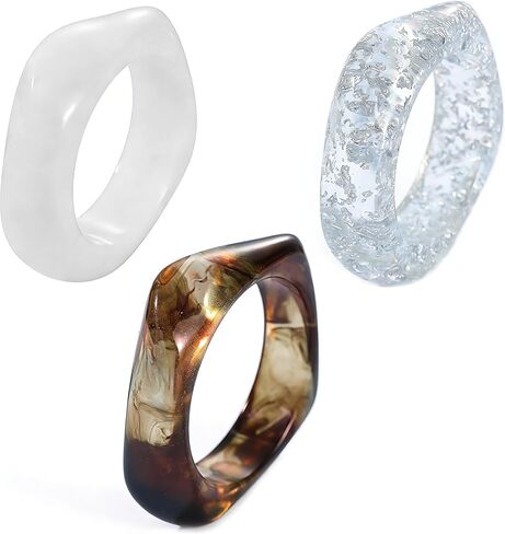 CJIAYUJEW Acrylic Chunky Bangle Bracelets for Women Irregular Colorful Acrylic Resin Bracelet Set Fashion Geometric Cuff Wide Bangles in Saudi Arabia