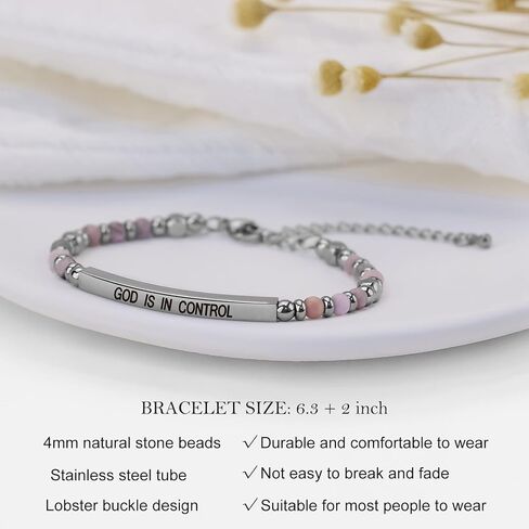 Tube Motivational Bracelets for Women, God is in Control Bracelet Inspirational Gifts for Friends Mom Bestie Friendship Birthday Valentine's Day Meaningful Gifts for Her in Saudi Arabia