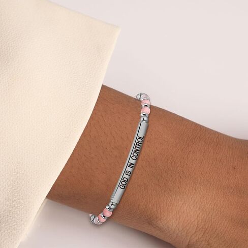 Tube Motivational Bracelets for Women, God is in Control Bracelet Inspirational Gifts for Friends Mom Bestie Friendship Birthday Valentine's Day Meaningful Gifts for Her in Saudi Arabia