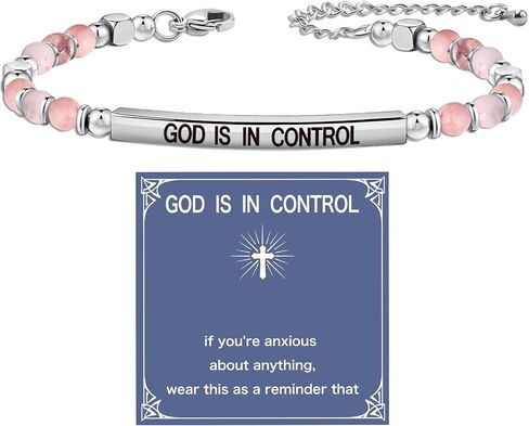 Tube Motivational Bracelets for Women, God is in Control Bracelet Inspirational Gifts for Friends Mom Bestie Friendship Birthday Valentine's Day Meaningful Gifts for Her in Saudi Arabia
