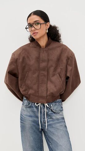 Lioness Women's Legacy Faux Suede Bomber Jacket in Saudi Arabia