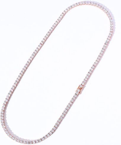 Iced Out Chains for Men Women - 18k Gold and Silver Plating 3MM - 6MM Double Row Zircon - Hip Hop Tennis Chain - Hip Hop Necklace Rapper Jewelry in Saudi Arabia