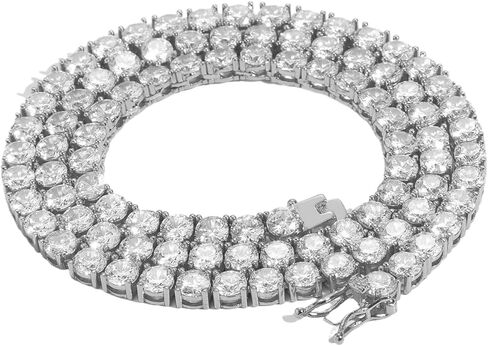 Iced Out Chains for Men Women - 18k Gold and Silver Plating 3MM - 6MM Double Row Zircon - Hip Hop Tennis Chain - Hip Hop Necklace Rapper Jewelry in Saudi Arabia