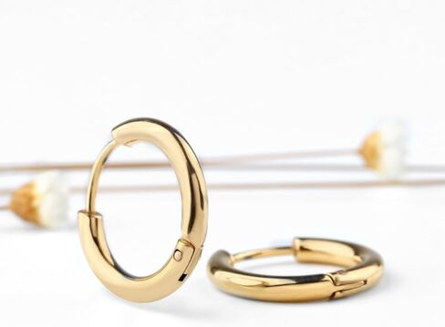 Men Hoop Earrings Stainless Steel Hypoallergenic Small Hoop Earrings Set Gold Silver Black Simple Cartilage Earrings Lightweight Unisex Jewelry for Daily Wear Gifts in Saudi Arabia