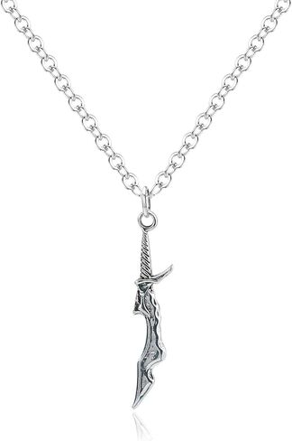 Solo Leveling Inspired Pendant Necklace – Silver Fantasy Charm Jewelry for Fans & Collectors – Gothic Aesthetic Alloy Chain Necklace Gift in Saudi Arabia