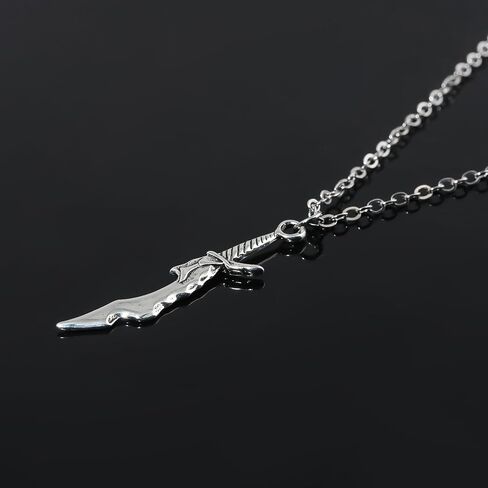 Solo Leveling Inspired Pendant Necklace – Silver Fantasy Charm Jewelry for Fans & Collectors – Gothic Aesthetic Alloy Chain Necklace Gift in Saudi Arabia