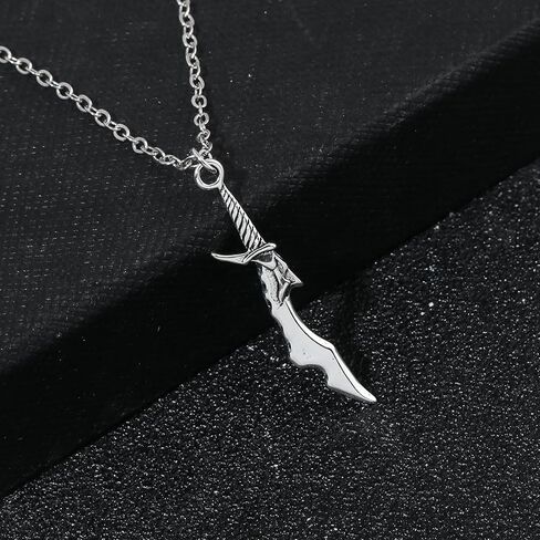 Solo Leveling Inspired Pendant Necklace – Silver Fantasy Charm Jewelry for Fans & Collectors – Gothic Aesthetic Alloy Chain Necklace Gift in Saudi Arabia