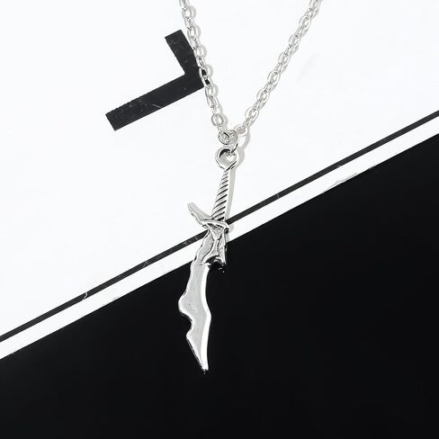 Solo Leveling Inspired Pendant Necklace – Silver Fantasy Charm Jewelry for Fans & Collectors – Gothic Aesthetic Alloy Chain Necklace Gift in Saudi Arabia