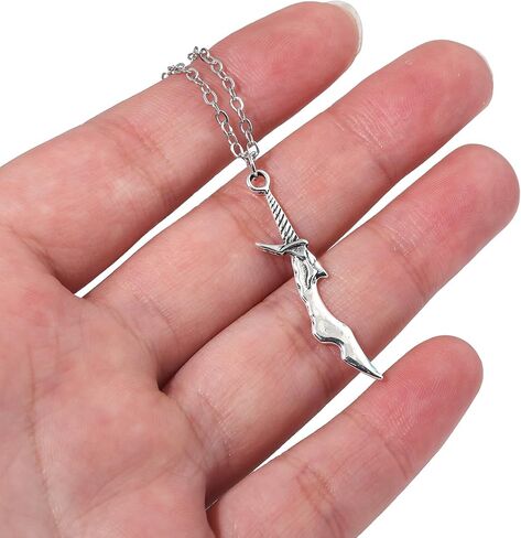 Solo Leveling Inspired Pendant Necklace – Silver Fantasy Charm Jewelry for Fans & Collectors – Gothic Aesthetic Alloy Chain Necklace Gift in Saudi Arabia