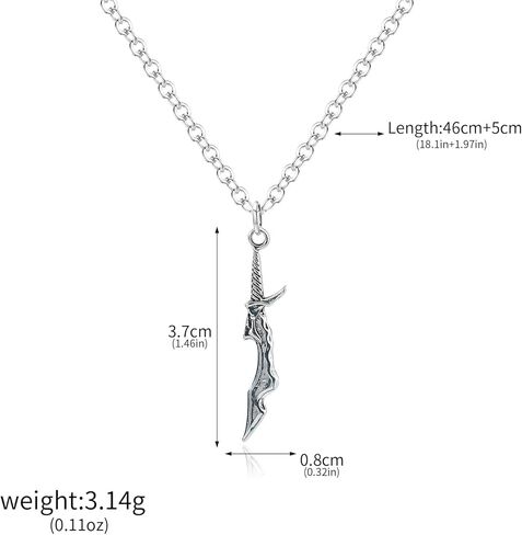 Solo Leveling Inspired Pendant Necklace – Silver Fantasy Charm Jewelry for Fans & Collectors – Gothic Aesthetic Alloy Chain Necklace Gift in Saudi Arabia