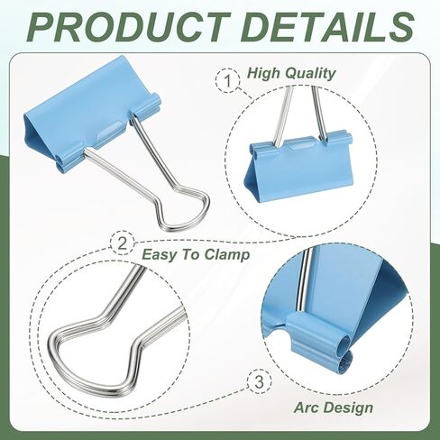 PATIKIL 96 Pack Paper Office Binder Clips, 0.98 Inch Paper Clamps Medium Binder Clips for Office Supplies Organizing Documents, Multicolor 1 in Saudi Arabia