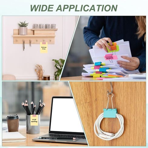 PATIKIL 96 Pack Paper Office Binder Clips, 0.98 Inch Paper Clamps Medium Binder Clips for Office Supplies Organizing Documents, Multicolor 1 in Saudi Arabia