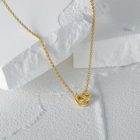 925 Sterling Silver Interlocking Necklace For Women, Infinity Silver Necklace, Interlocking Ring Necklaces For Women Men, Irregular Circle Infinity Jewelry For Women in Saudi Arabia