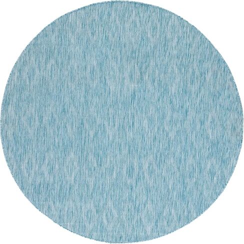 SAFAVIEH Courtyard Collection 4' Round Aqua CY8522 Indoor/ Outside Waterproof Easy cleansingPatio Backyard Mudroom Area Mat in Saudi Arabia