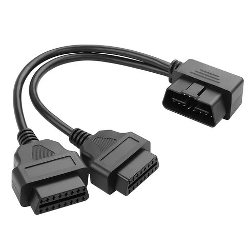 YACSEJAO 16 Pin OBD2 OBDII Extension Cable 90 DegreesCar Diagnosis Cable OBDII Right Angle Male to Dual Female Y Splitter Adapter（30CM） in Saudi Arabia