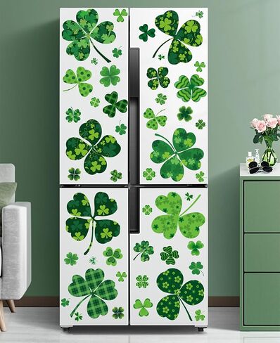 St. Patricks Day Window Clings 118 PCS – Extra Large Reusable Double-Sided Shamrock Stickers for Glass Windows, Home, Classroom & Office Decorations in Saudi Arabia