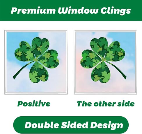 St. Patricks Day Window Clings 118 PCS – Extra Large Reusable Double-Sided Shamrock Stickers for Glass Windows, Home, Classroom & Office Decorations in Saudi Arabia