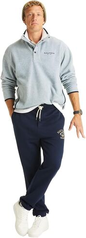 NAUTICA Men's Nautex Mock-Neck Fleece Sweatshirt, Grey, M in Saudi Arabia