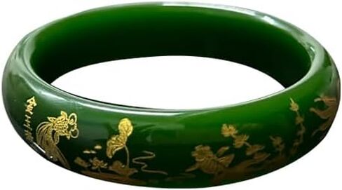 Jade Bangle for Women, Feng Shui Bangle, Good Luck Jade Bracelet, Chinese Wealth Bracelet, Wide Jade Bracelet in Saudi Arabia