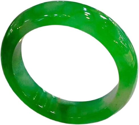 سوار من اليشم الأخضر الإمبراطوري للنساء أساور من الجاديت الجليدي الأصلي مجوهرات صينية أنيقة مع شهادة (الحجم: 64 مم) in Kuwait