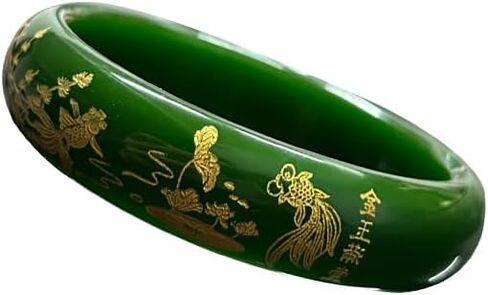 Jade Bangle for Women, Feng Shui Bangle, Good Luck Jade Bracelet, Chinese Wealth Bracelet, Wide Jade Bracelet in Saudi Arabia