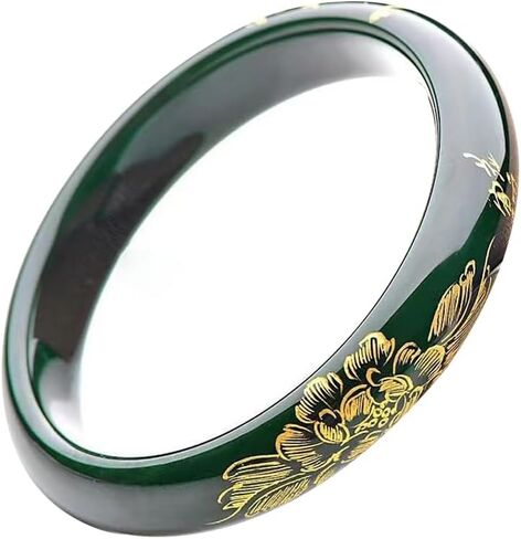 Jade Bangle for Women, Feng Shui Bangle, Good Luck Jade Bracelet, Chinese Wealth Bracelet, Wide Jade Bracelet in Saudi Arabia