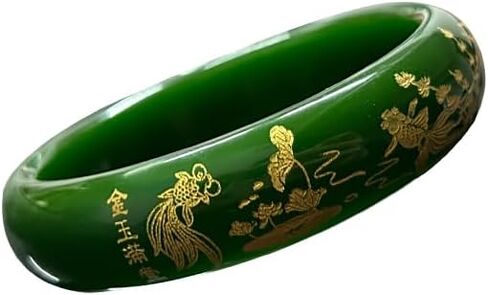 Jade Bangle for Women, Feng Shui Bangle, Good Luck Jade Bracelet, Chinese Wealth Bracelet, Wide Jade Bracelet in Saudi Arabia
