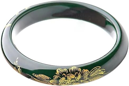 Jade Bangle for Women, Feng Shui Bangle, Good Luck Jade Bracelet, Chinese Wealth Bracelet, Wide Jade Bracelet in Saudi Arabia