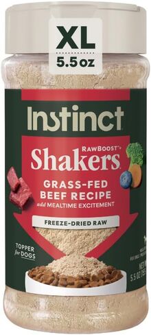 مسحوق طعام الكلاب من Instinct Raw Boost Shakers المجفف بالتجميد - صحة الأمعاء، 5.5 أونصة. زجاجة in Kuwait