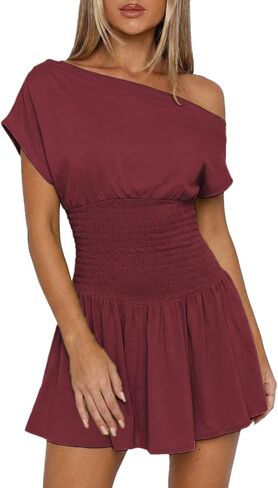 Womens Summer Mini Dresses 2026 Casual Sexy Off The Shoulder A Line Dress for Party Cocktail Vacation Graduation in Saudi Arabia
