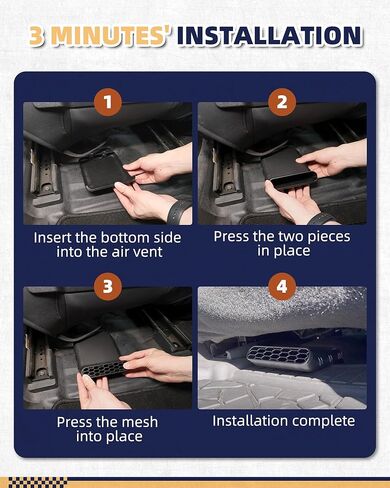 منحرف تنفيس تحت المقعد مناسب لـ Ford Bronco 4-Door 2021-2025 عاكس تنفيس التيار المتردد الخلفي ملحقات Bronco مناسب لتصنيع المعدات الأصلية أو الحصير الأرضية العادية قطعتين in Kuwait