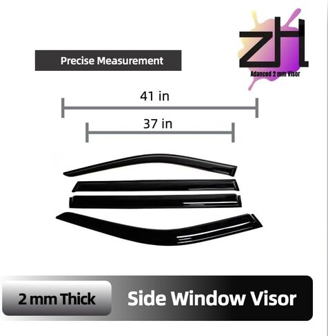 Fits for: 2020 2021 2022 2023 Toyota Highlander; Premier Front & Rear Window Vent Visors- Sun, Rain, and Vent Protection, 4-Pieces Window Deflector Guard Kit Tape-On Outside-Mount Vent Shade 2mm-thick in Saudi Arabia