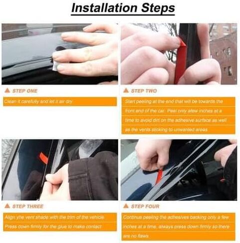 4 قطع من واقيات المطر لواقي النافذة متوافقة مع مرسيدس بنز C250 C300 C350 2008-2014، شريط دخان مثبت على الجزء الخارجي من فتحات تهوية النافذة in Kuwait
