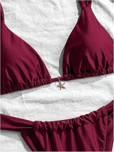 GORGLITTER Women's Sexy High Cut Thong Bikini Set Low Rise Cheeky Brazilian Summer Beach 2026 Swimsuit Bathing Suit in Saudi Arabia