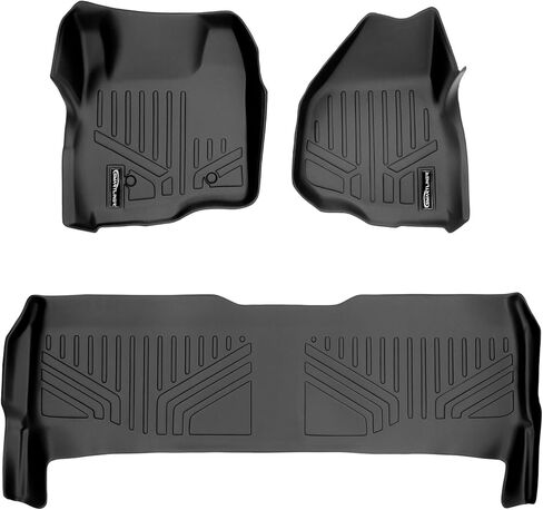 MAXLINER Custom Floor Mats 1st Row Liner Set Black Compatible with 2017-2022 Ford Super Duty SuperCab and Crew Cab with Vinyl Flooring in Kuwait